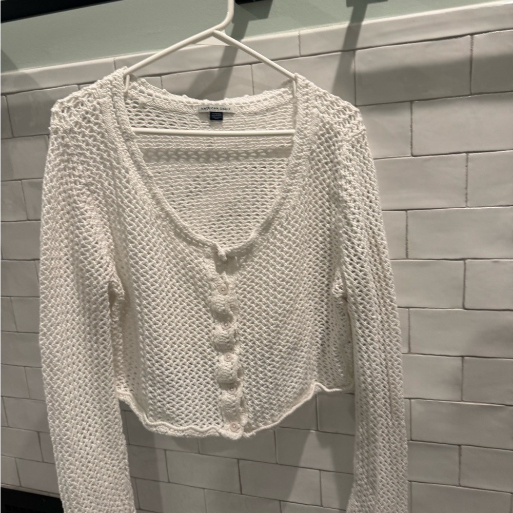 American Eagle Crochet Cardigan ~ size XL